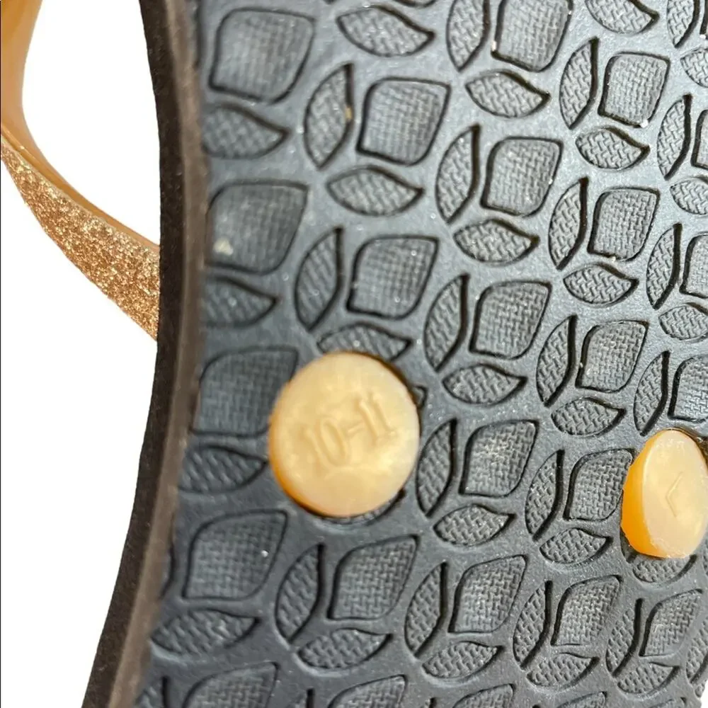 Reef black gold glitter sandals size 10-11 New without tag